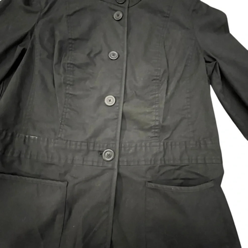 Talbots Military Jacket Women’s Size 6 Stretch Black Twill Long Sleeve Button Up